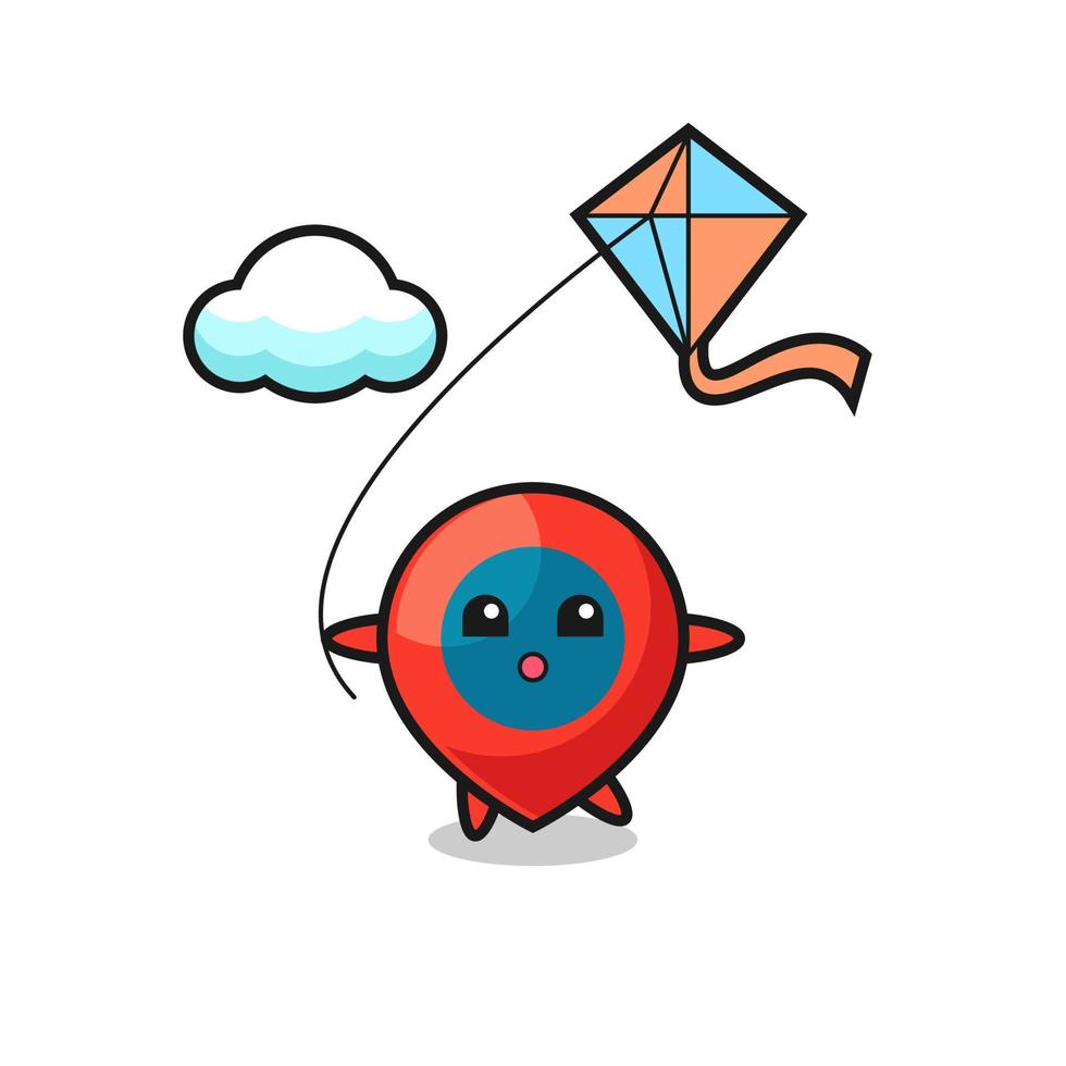 posizione simbolo illustrazione mascotte sta giocando aquilone vettore