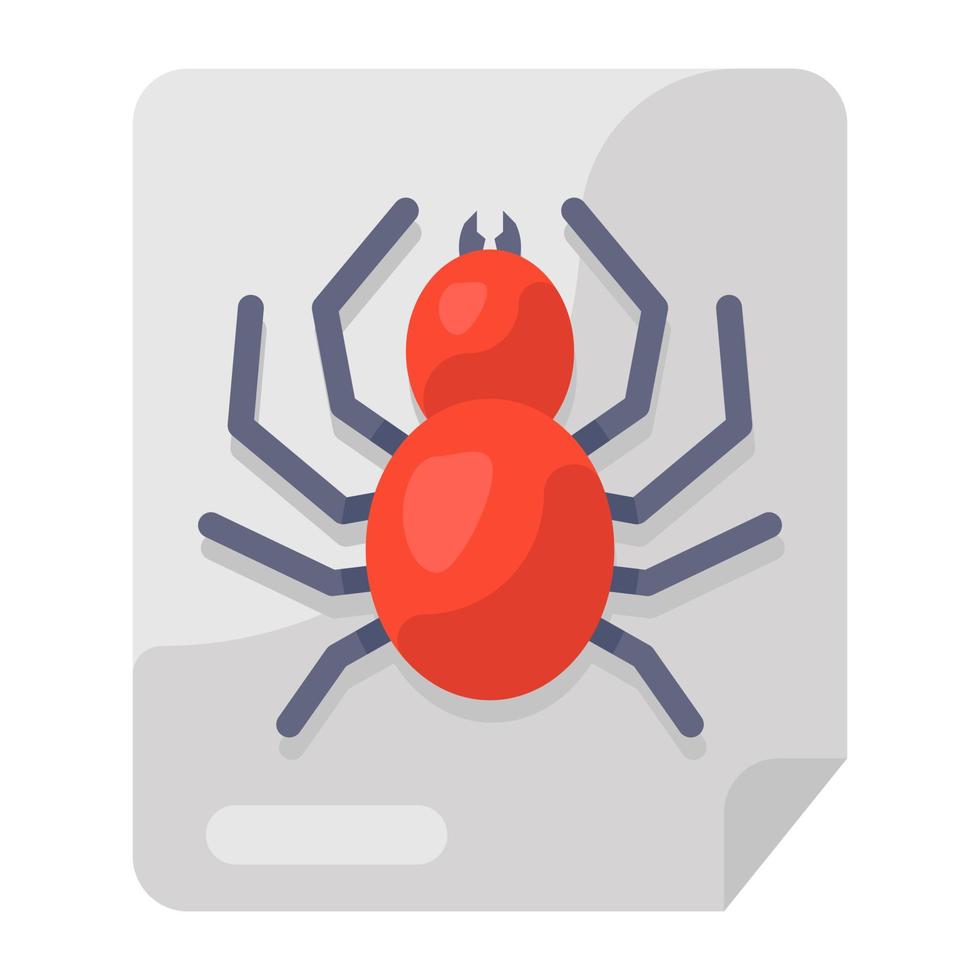 icona del file bug in stile piatto vettore