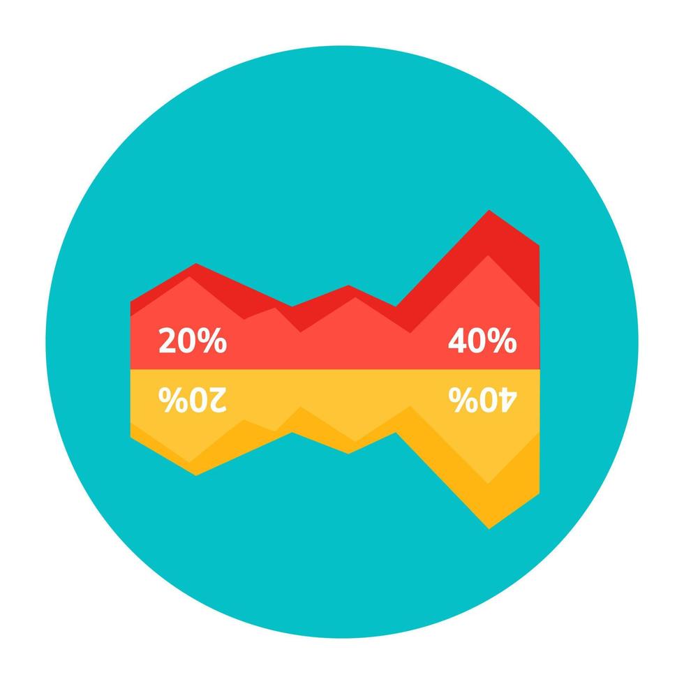 un'icona del grafico percentuale, analisi aziendale vettore