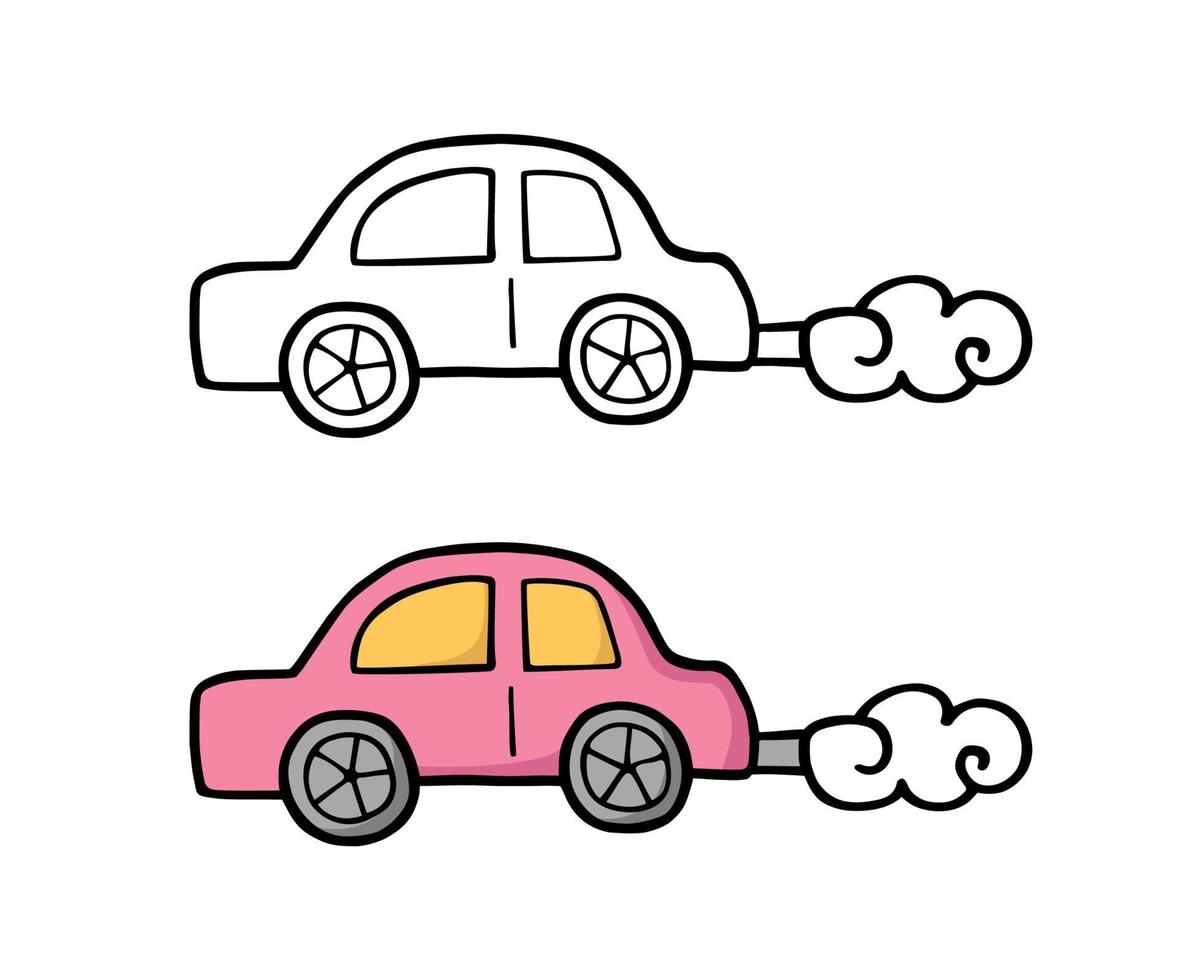 icona di auto disegnata a mano. schizzo di scarabocchio. illustrazione vettoriale auto.