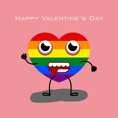 LGBT Happy Valentine&#39;s Day Card vettore