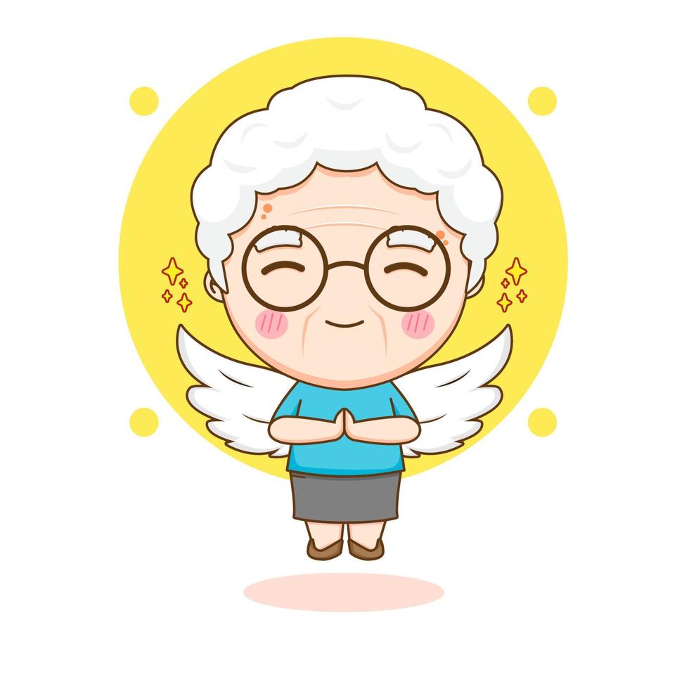 carina nonna come personaggio dei cartoni animati di angelo vettore