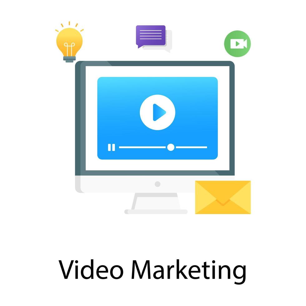 idea di streaming online, vettore gradiente di video marketing