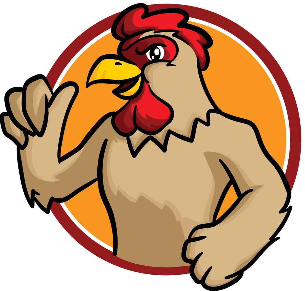 logo della mascotte del gallo di pollo vettore