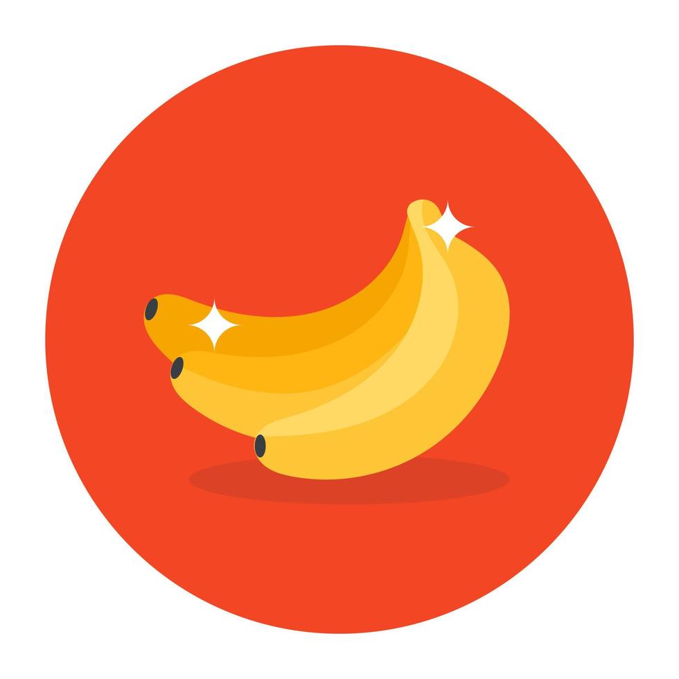 icona di banane, vettore piatto arrotondato di cibo sano