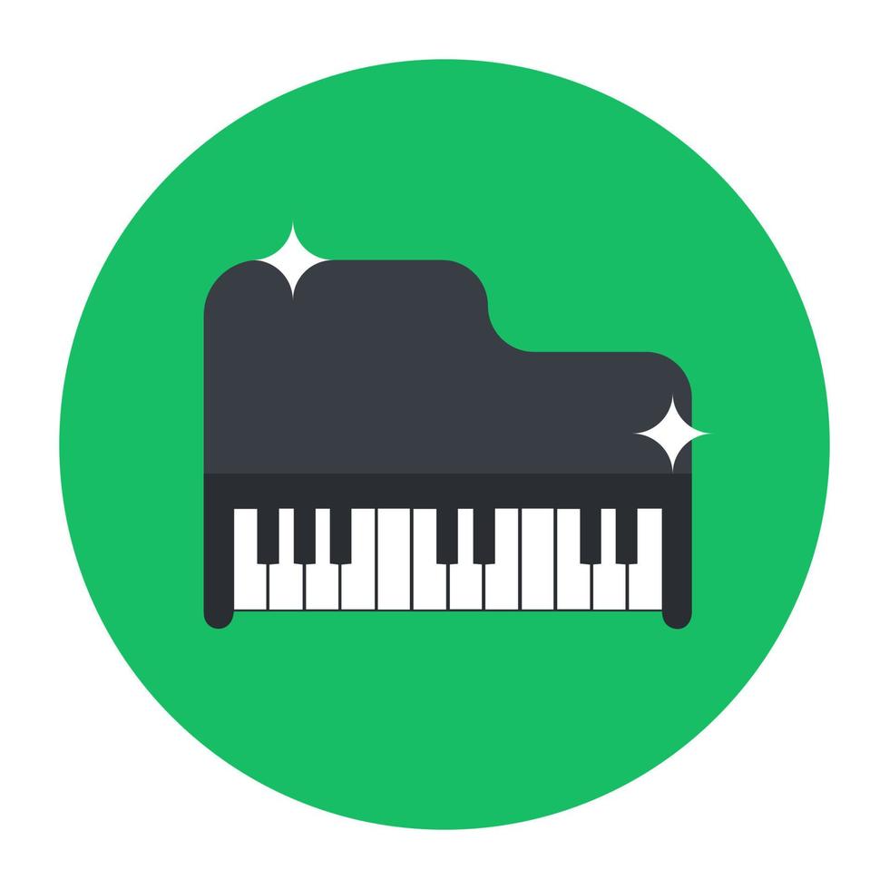 un'icona della tastiera musicale, design piatto del pianoforte vettore