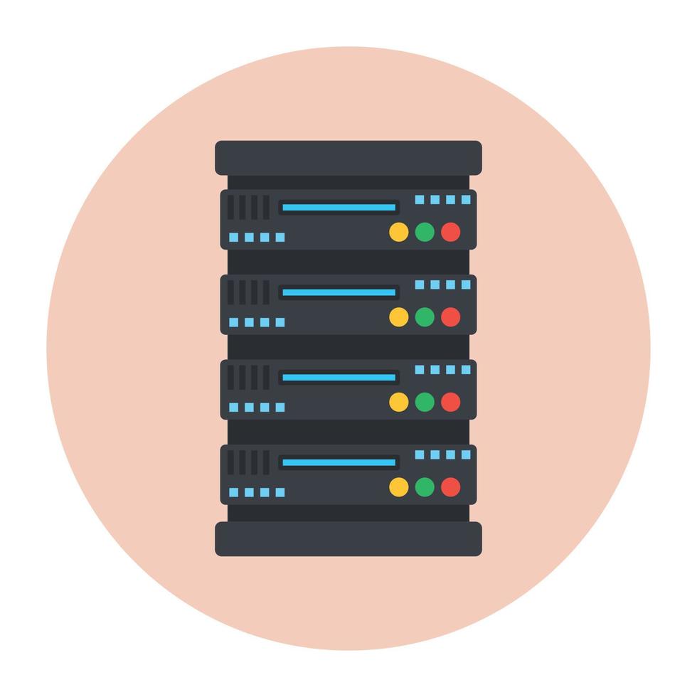 concetto di archiviazione dati, icona arrotondata piatta modificabile vettore