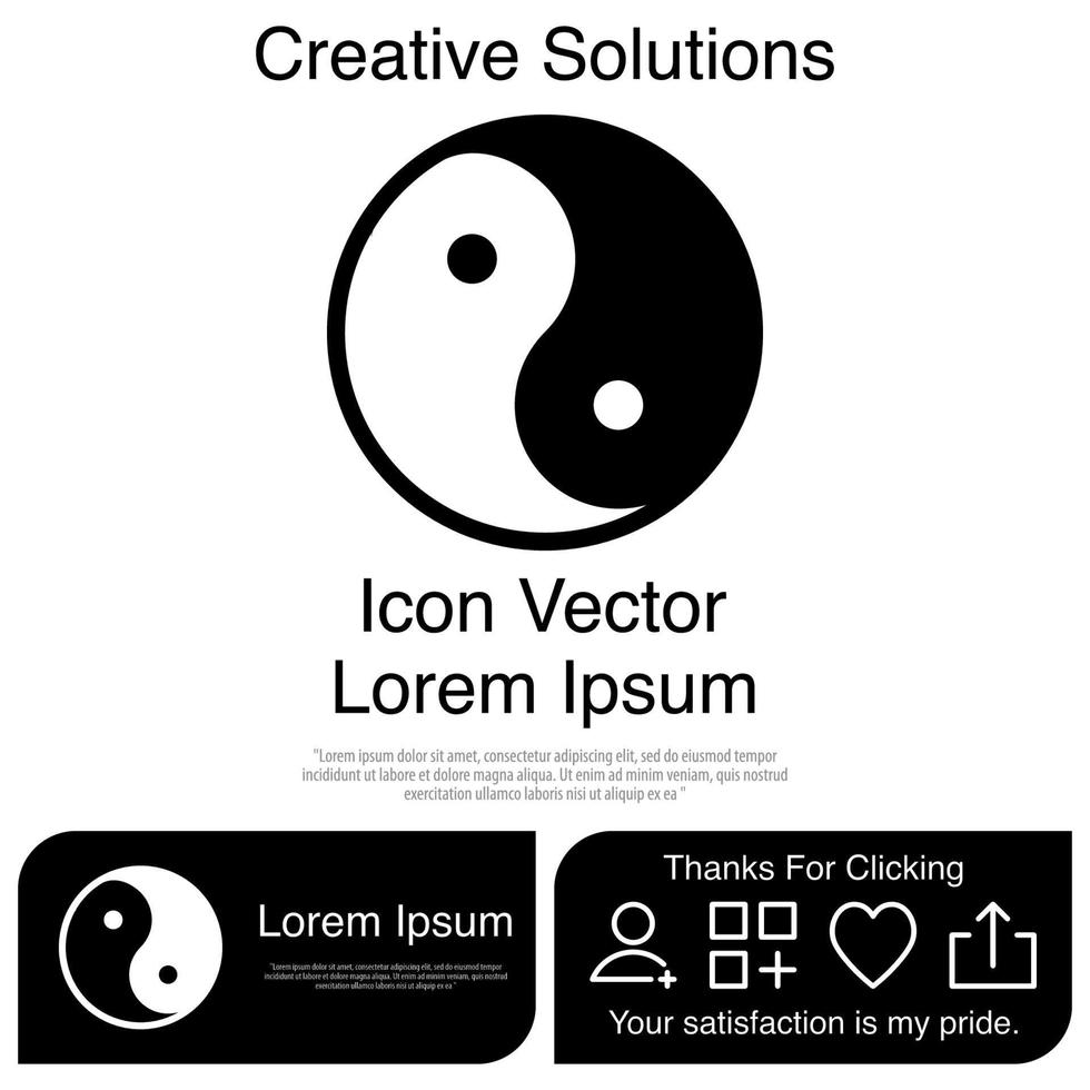 yin e yang icona vettoriale eps 10