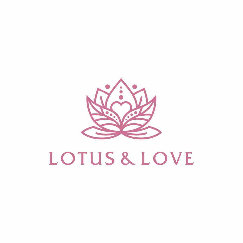 loto amore bellezza spa logo design elegante fiore vettore