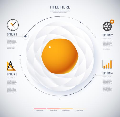 diagramma infografica di Fried Egg e concetto di cibo vettore