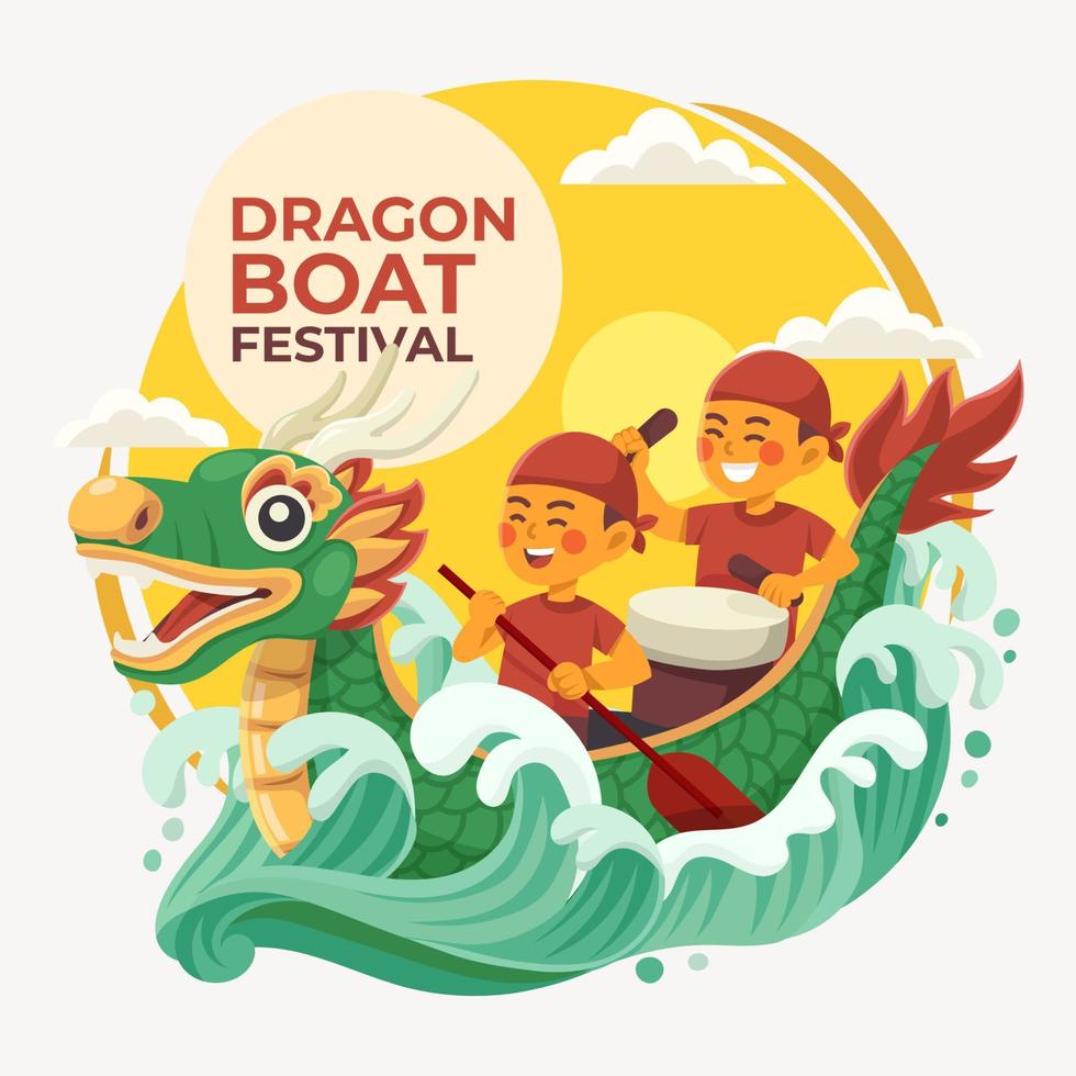 concetto di festival della barca del drago vettore