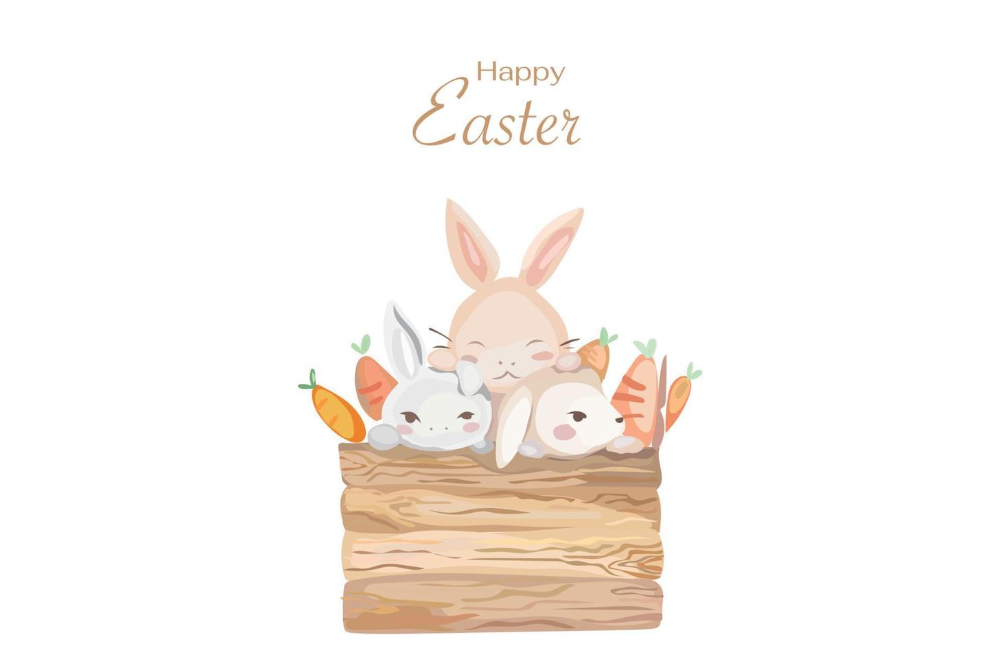 set di elementi di buona pasqua carino. illustrazione vettoriale. vettore