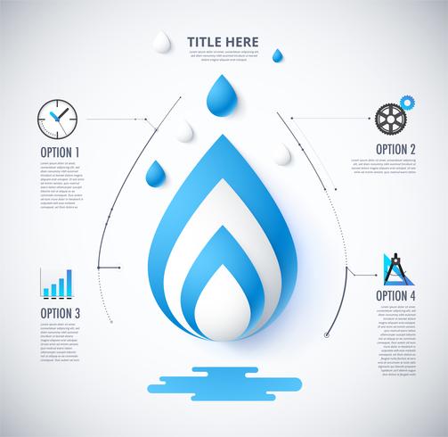 diagramma infografica di acqua vettore