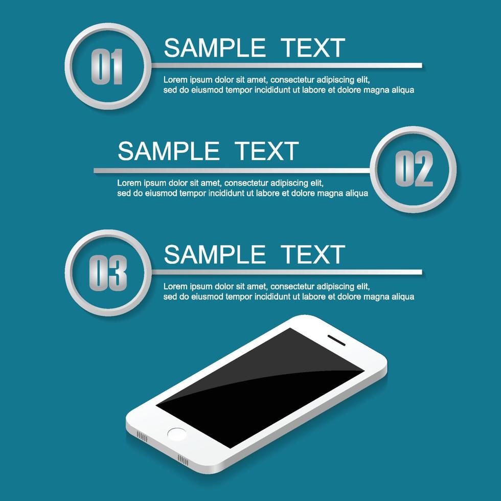 progettazione infografica. concetto di comunicazione smartphone. illustrazione vettoriale