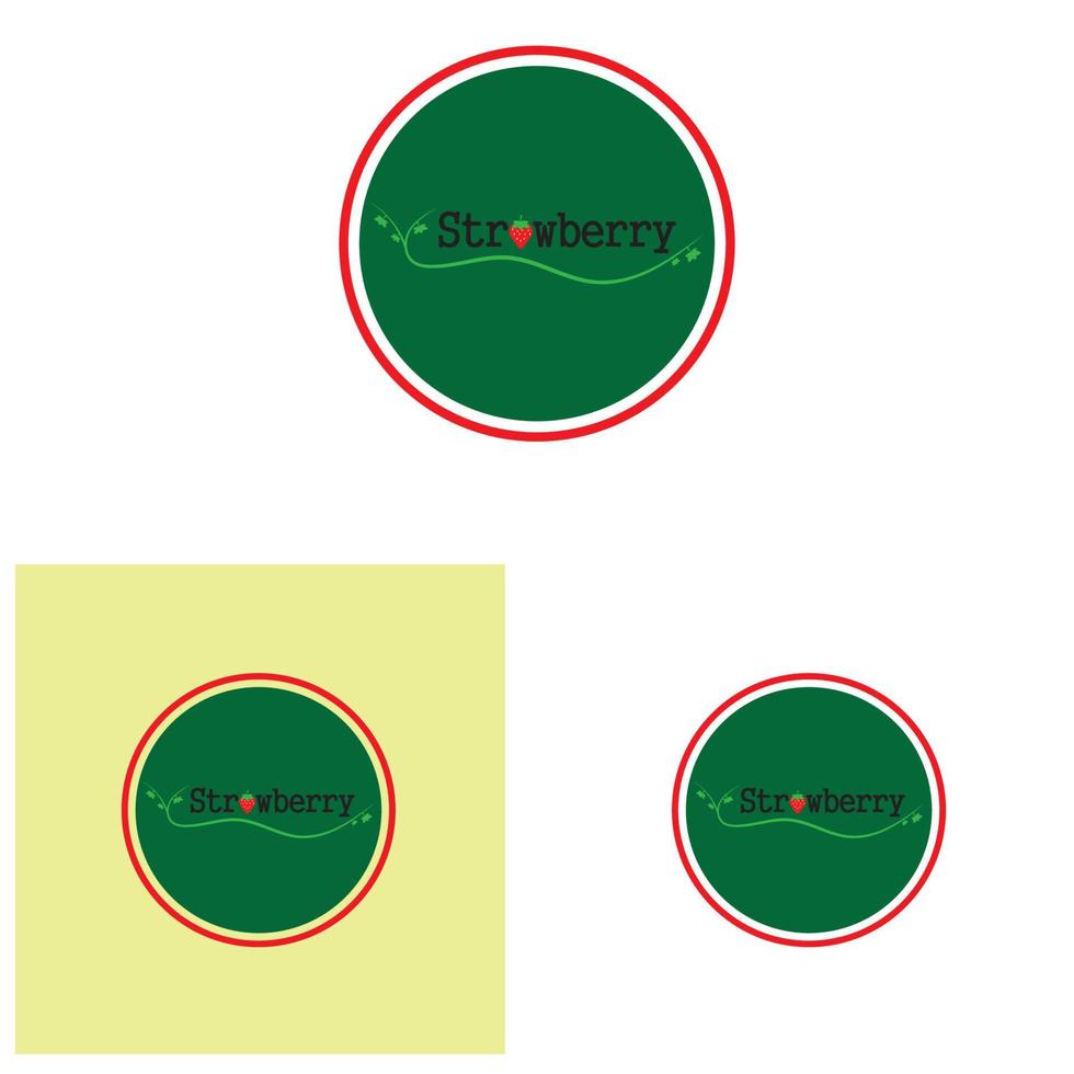 illustrazione del modello di sfondo dell'icona di vettore del logo della fragola