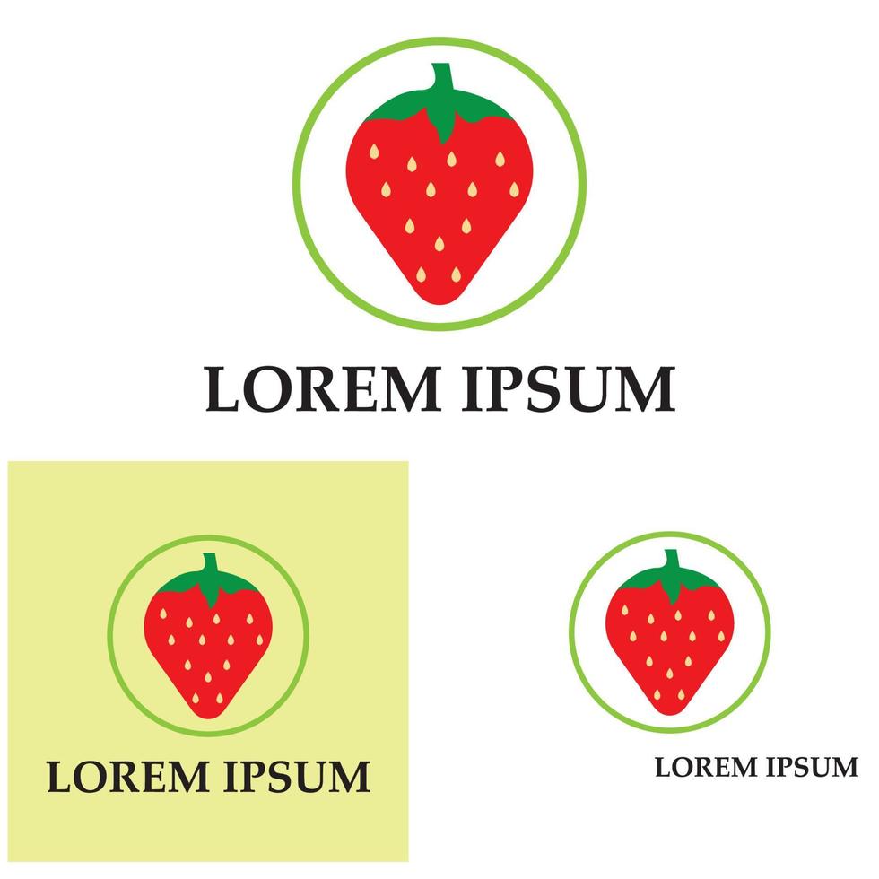 illustrazione del modello di sfondo dell'icona di vettore del logo della fragola