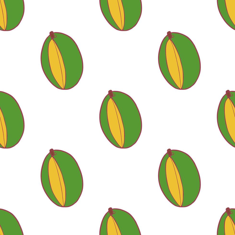 modello senza cuciture di frutta mango, ottimo design per qualsiasi scopo. modello di struttura del tessuto disegnato a mano. sfondo di cibo sano. grafica estiva in stile piatto vettoriale. su sfondo bianco. vettore