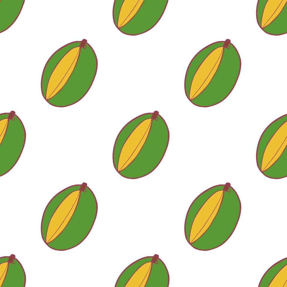 modello senza cuciture di frutta mango, ottimo design per qualsiasi scopo. modello di struttura del tessuto disegnato a mano. sfondo di cibo sano. grafica estiva in stile piatto vettoriale. su sfondo bianco. vettore