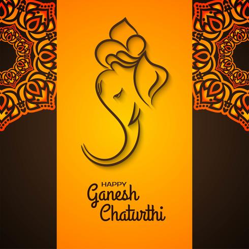 Mandala decorativo design Ganesh Chaturthi vettore