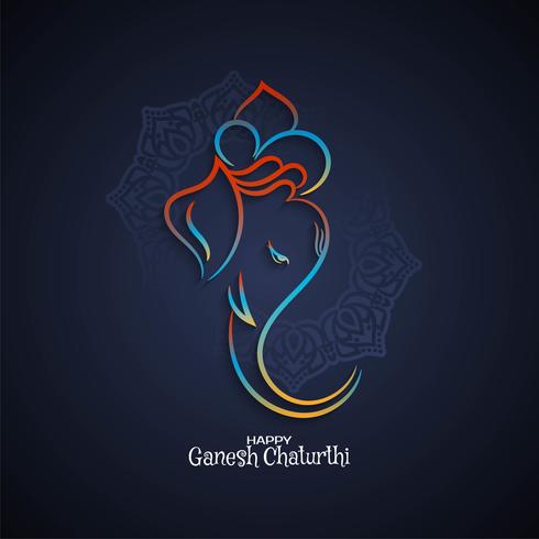 Sfondo colorato Ganesh Chaturthi vettore