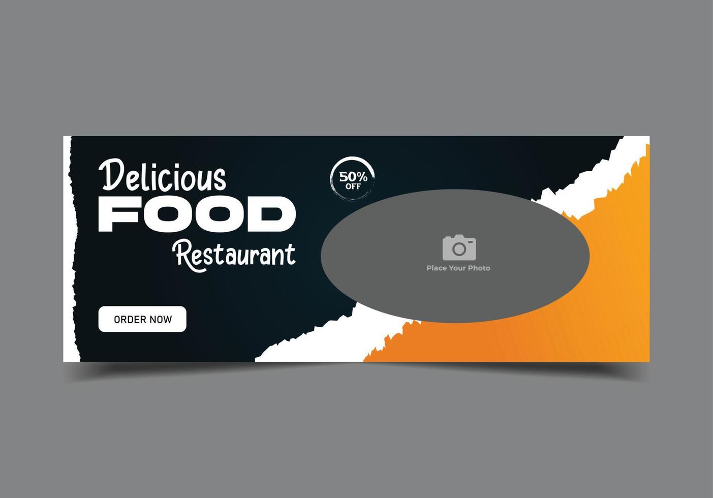 modello di banner per social media di cibo e ristorante vettore