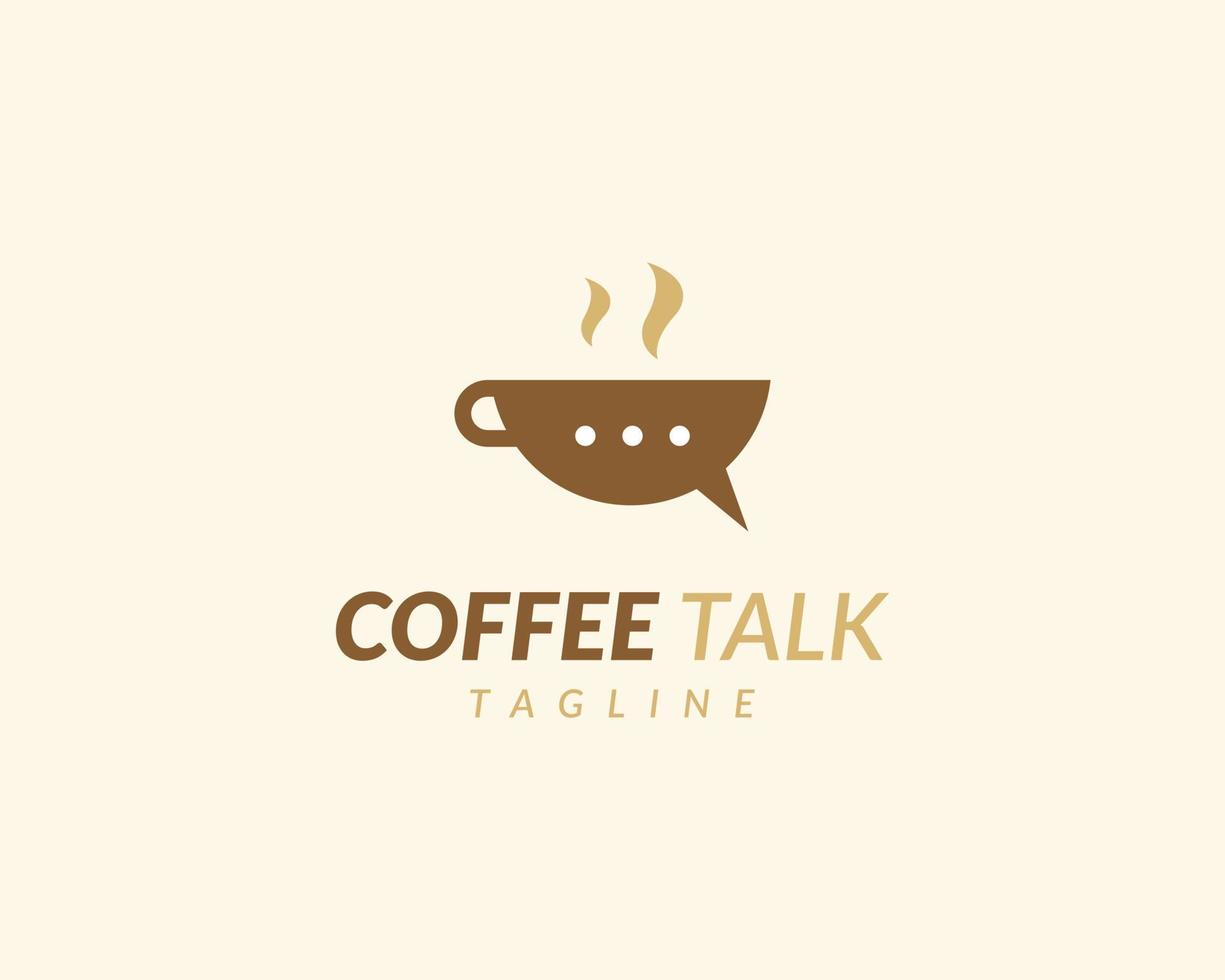 modello di logo di conversazione di caffè, logo della tazza di chat vettore