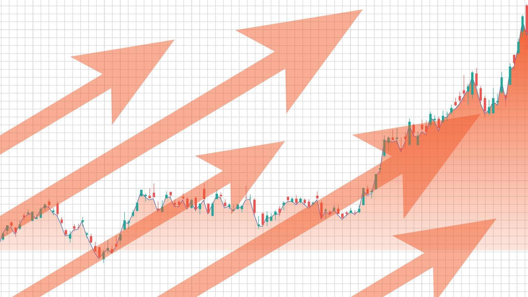 sfondo astratto del grafico del mercato azionario freccia su sfondo bianco vettore