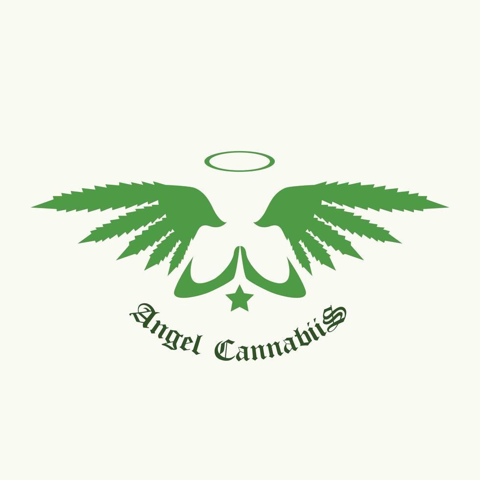 logo della cannabis angelo vettore