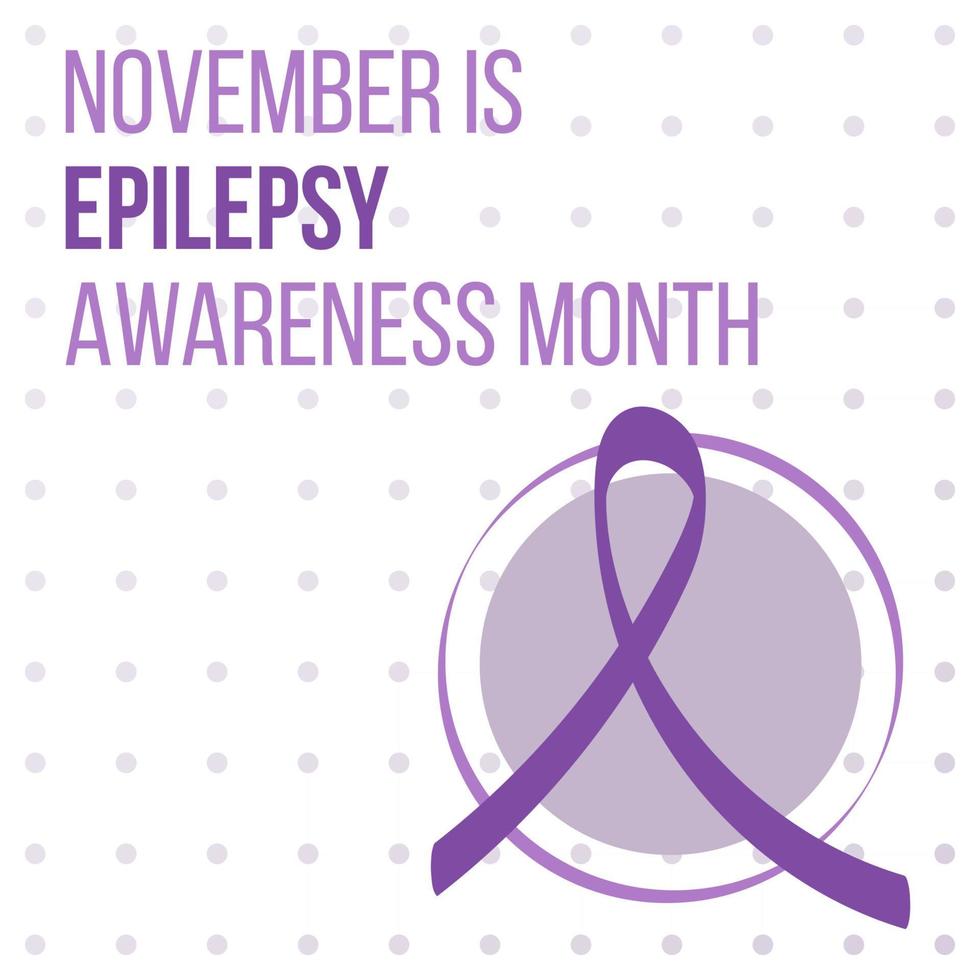 concetto di mese di consapevolezza dell'epilessia. modello di banner con nastro viola e testo. illustrazione vettoriale. vettore