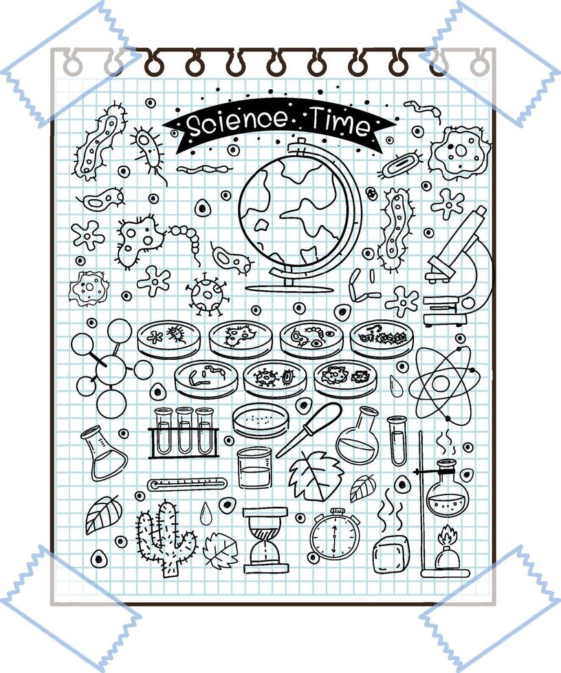 icone di doodle disegnate a mano su carta vettore