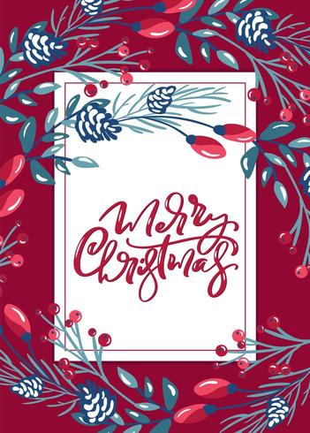 Buon Natale calligrafico lettering scritta a mano vettore