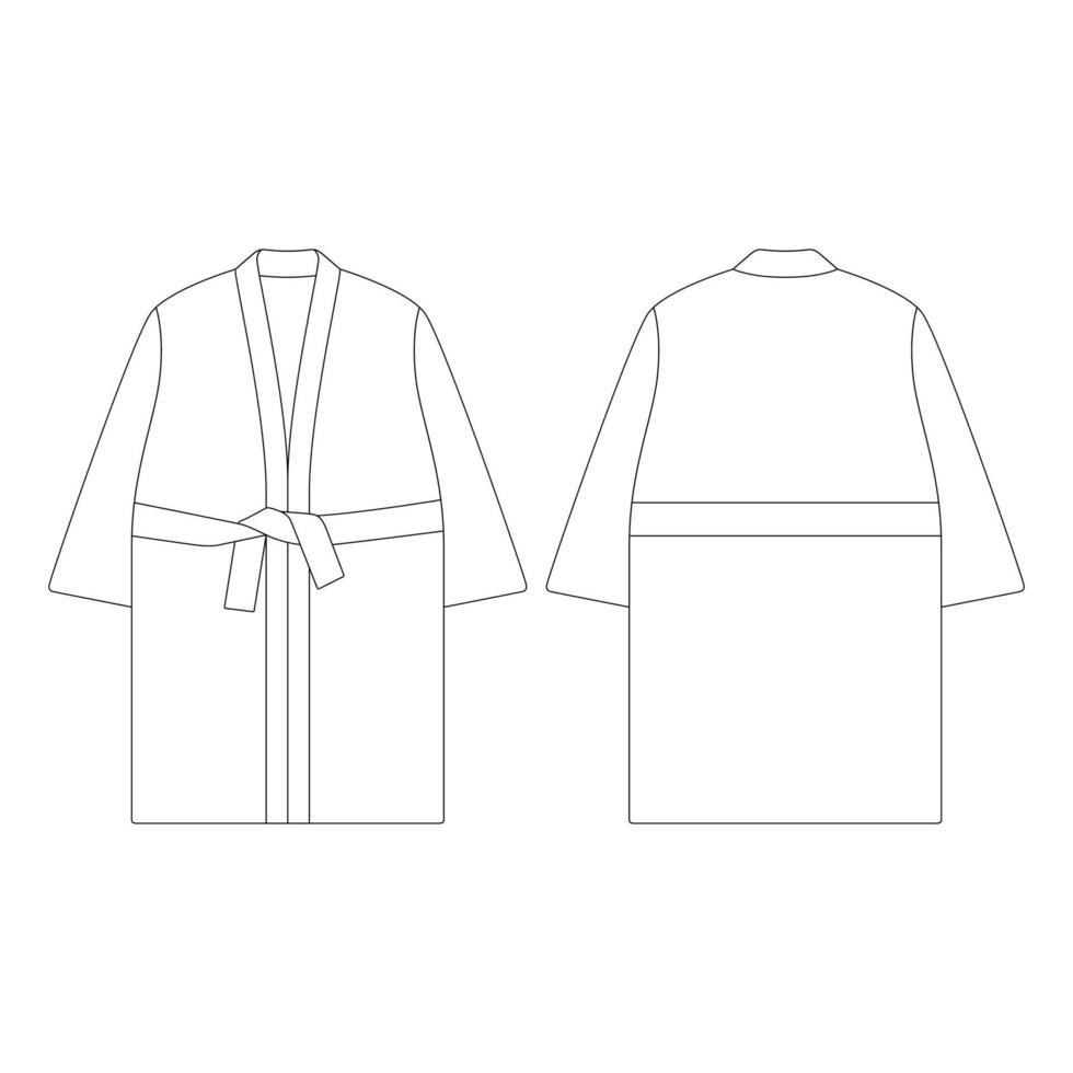 modello abito cappotto illustrazione vettoriale design piatto contorno abbigliamento