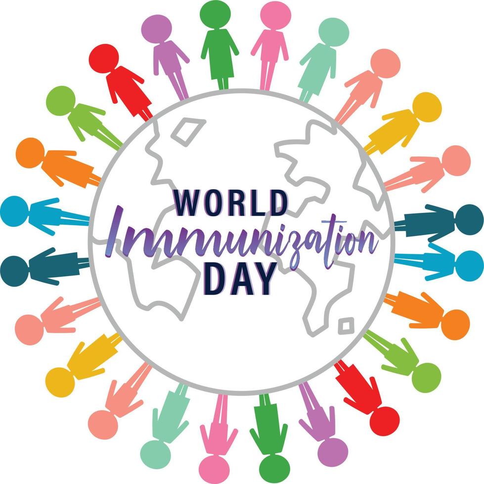 poster per la giornata mondiale dell'immunizzazione vettore