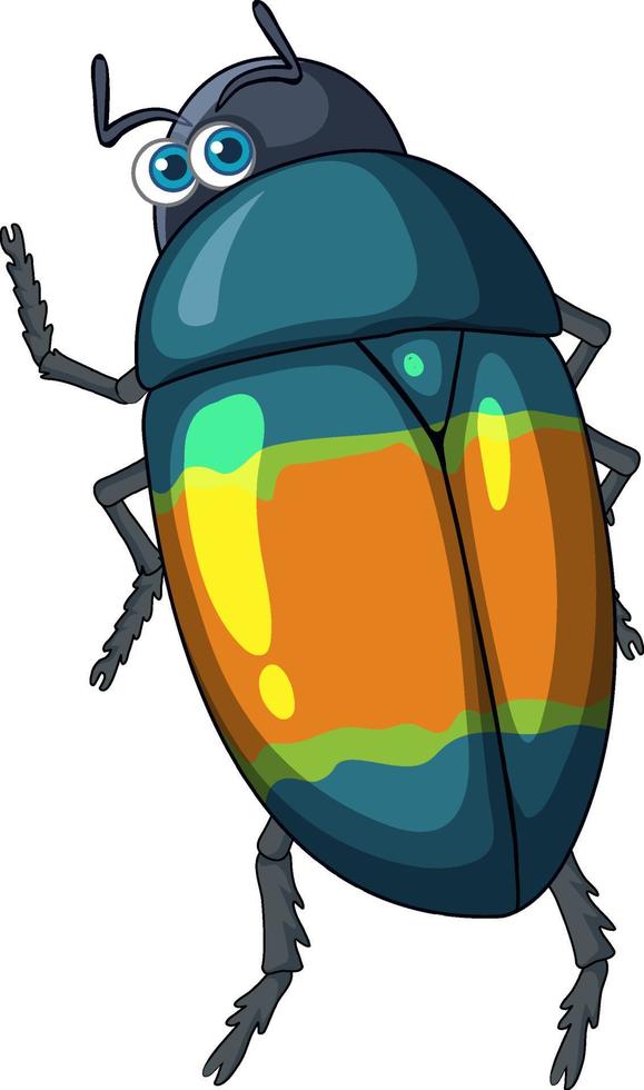 un personaggio dei cartoni animati di scarabeo isolato vettore
