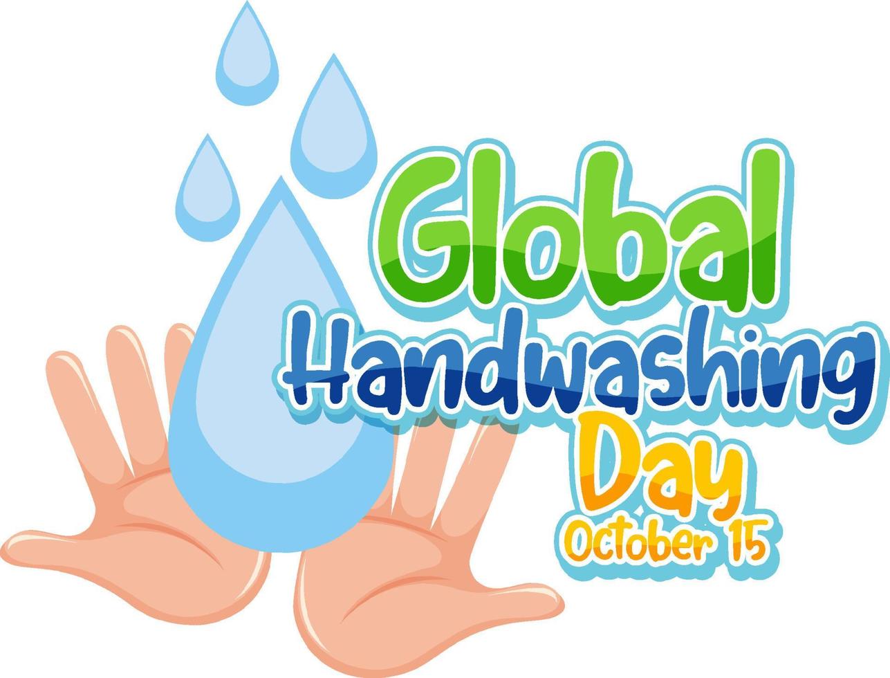 design di banner per la giornata mondiale del lavaggio delle mani vettore