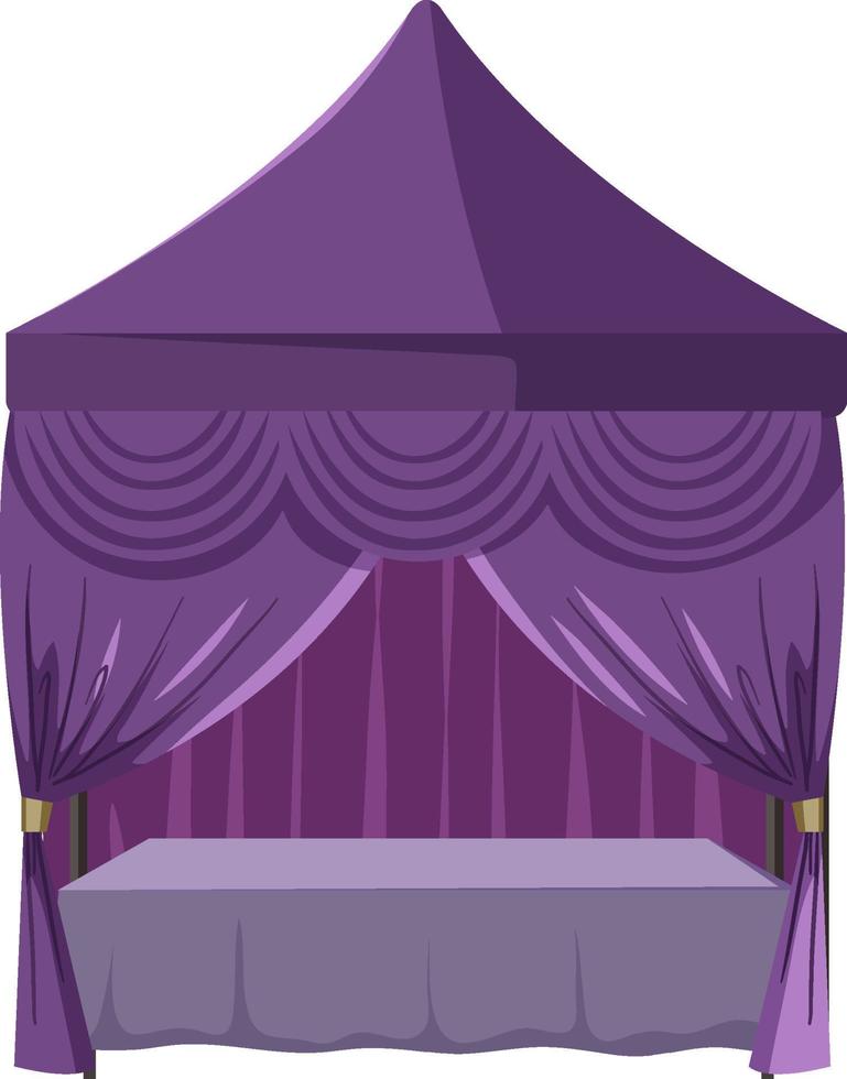 una tenda viola su sfondo bianco vettore