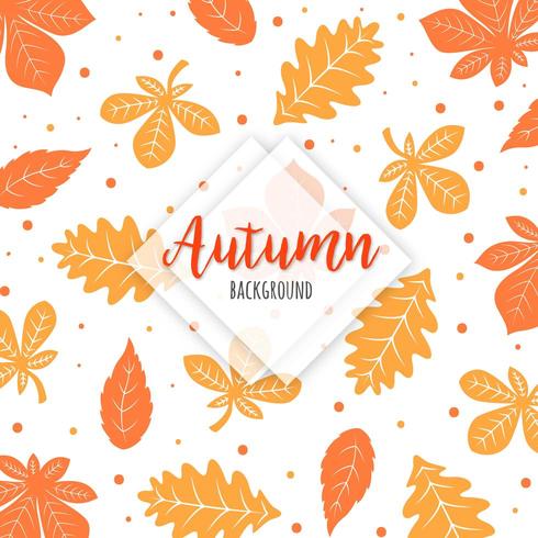 Autumn Leaves Pattern arancio e giallo vettore