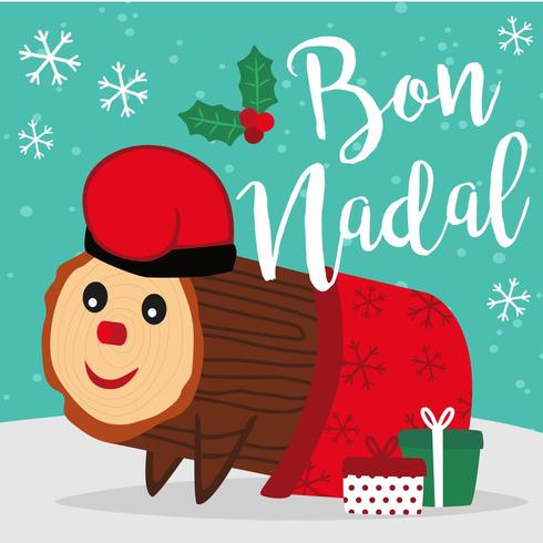 Modello della bandiera di Caga Tio de Nadal vettore