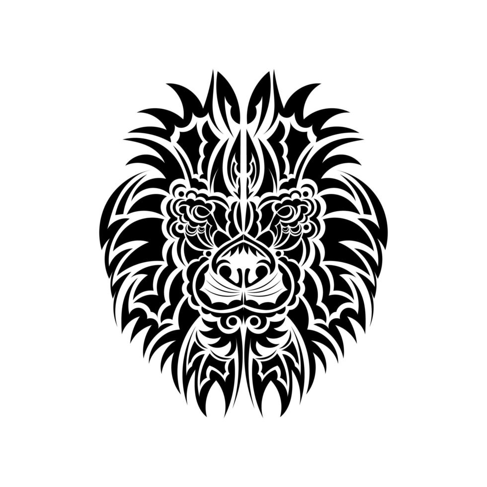 illustrazione vettoriale faccia di leone maya.