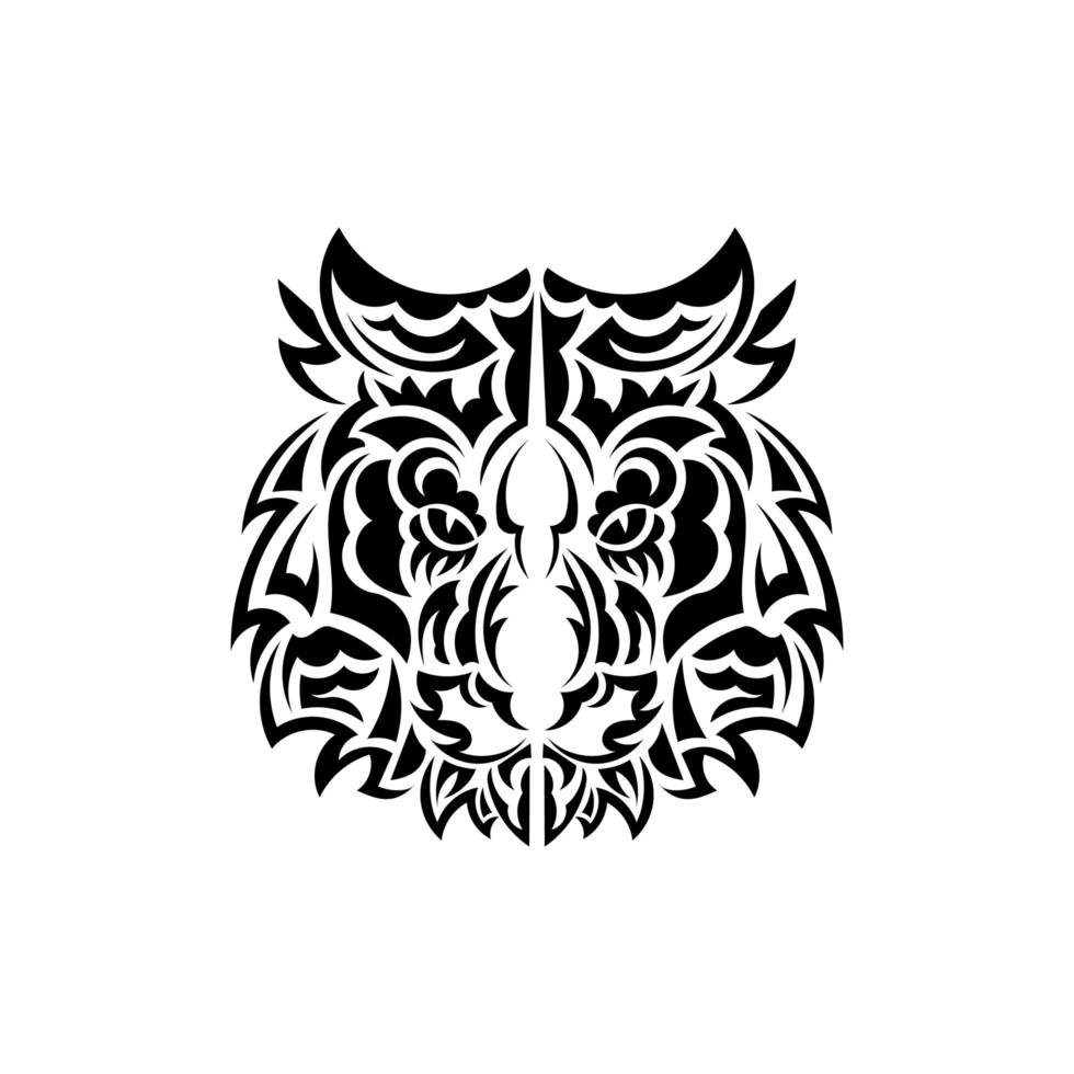 tatuaggio faccia di tigre in stile polinesiano. faccia di tigre boho. isolato. vettore