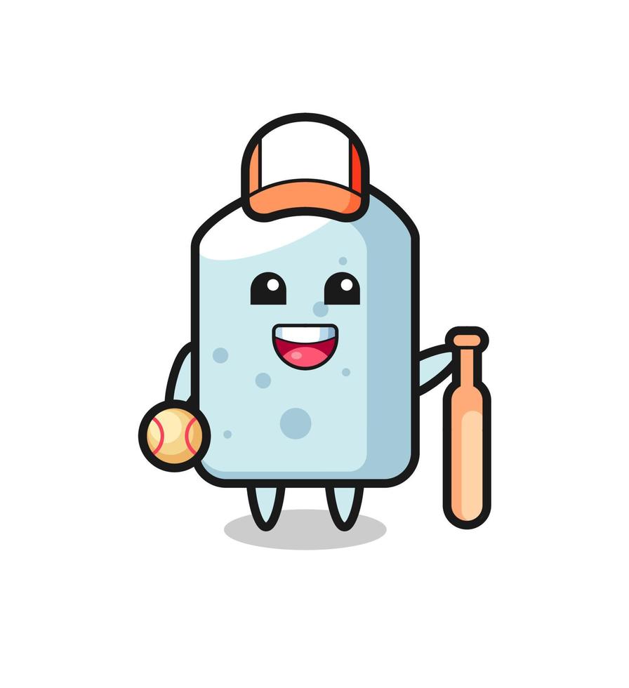 personaggio dei cartoni animati di gesso come giocatore di baseball vettore