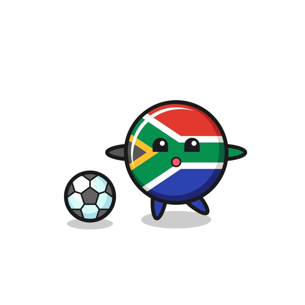 l'illustrazione del fumetto del sud africa sta giocando a calcio vettore