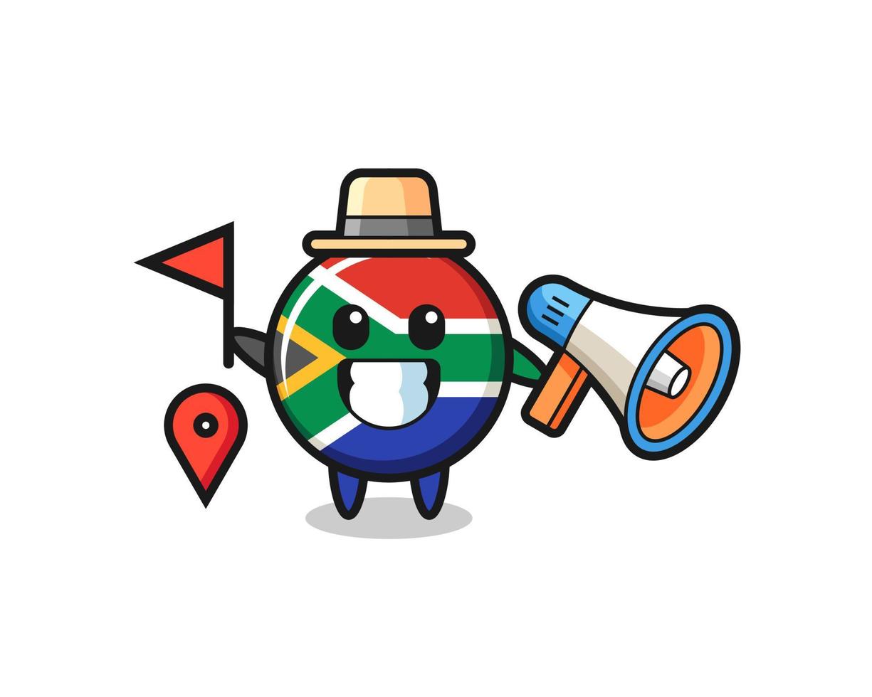 personaggio dei cartoni animati del sud africa come guida turistica vettore
