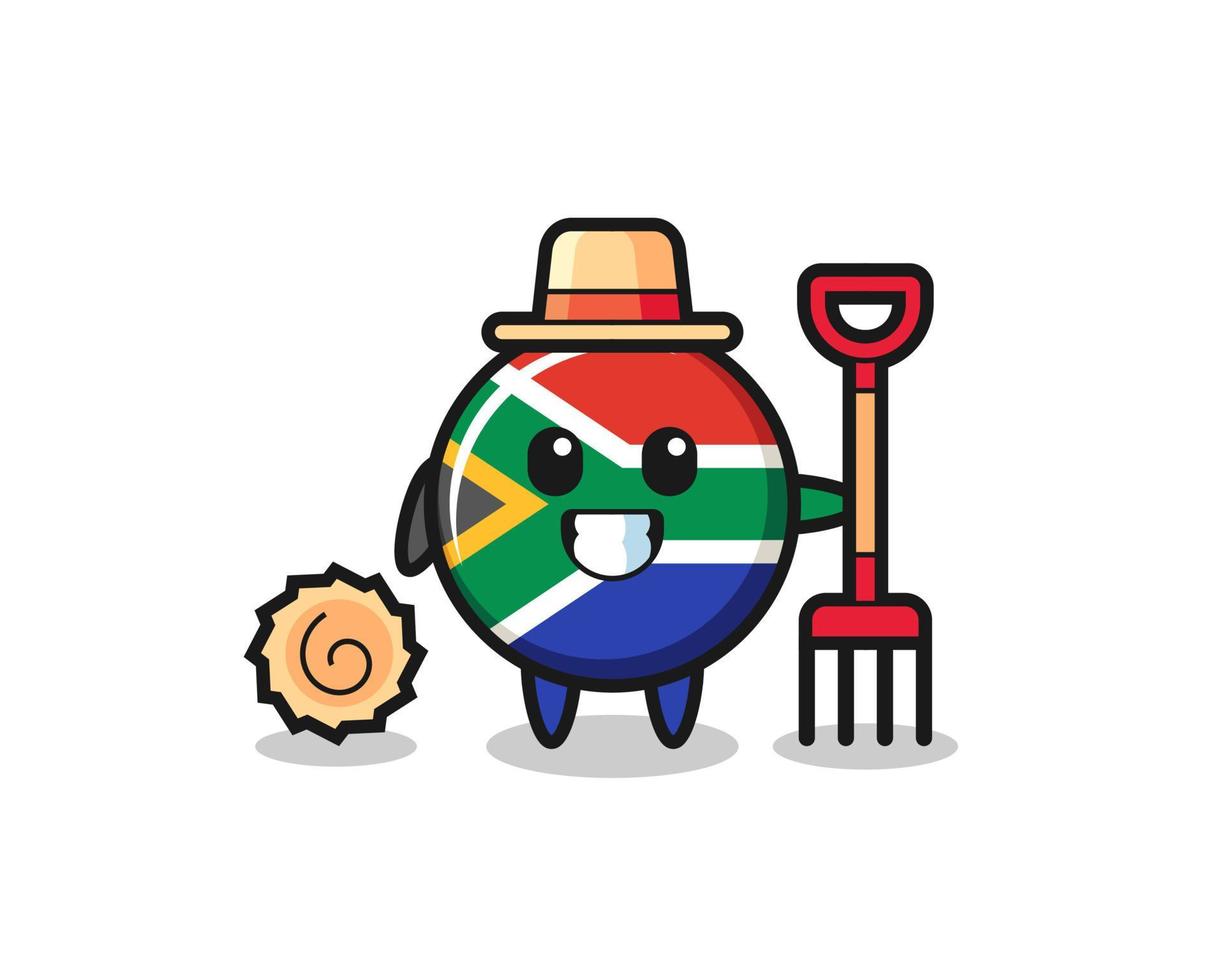 personaggio mascotte del sud africa come agricoltore vettore