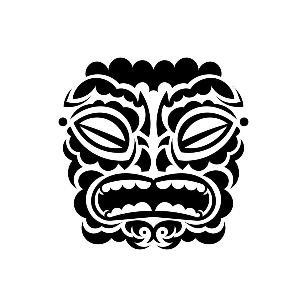 maschera in stile samoano. tatuaggio o stampa in stile polinesiano. illustrazione vettoriale. vettore