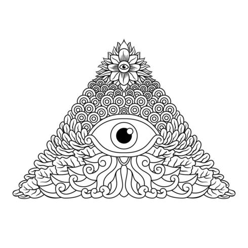 Emblema degli illuminati spirituali del terzo occhio mistico vettore