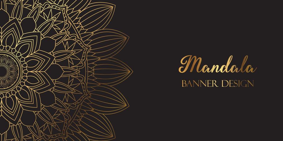 Mandala d&#39;oro banner design vettore