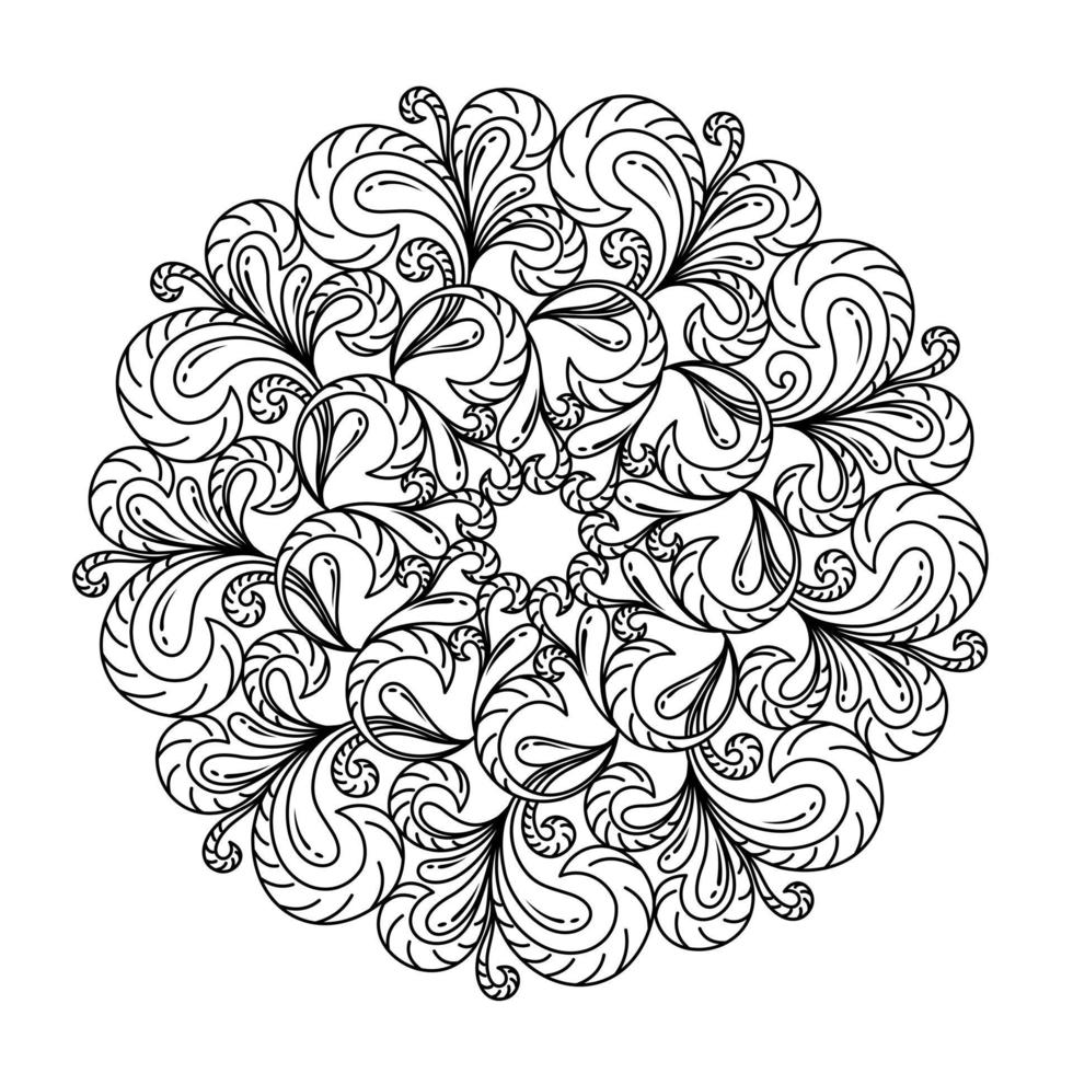 colorazione vettoriale sotto forma di un mandala di pianta rotonda
