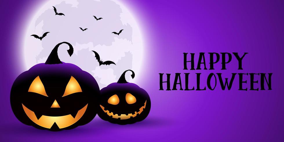 Banner di Halloween viola spettrale vettore