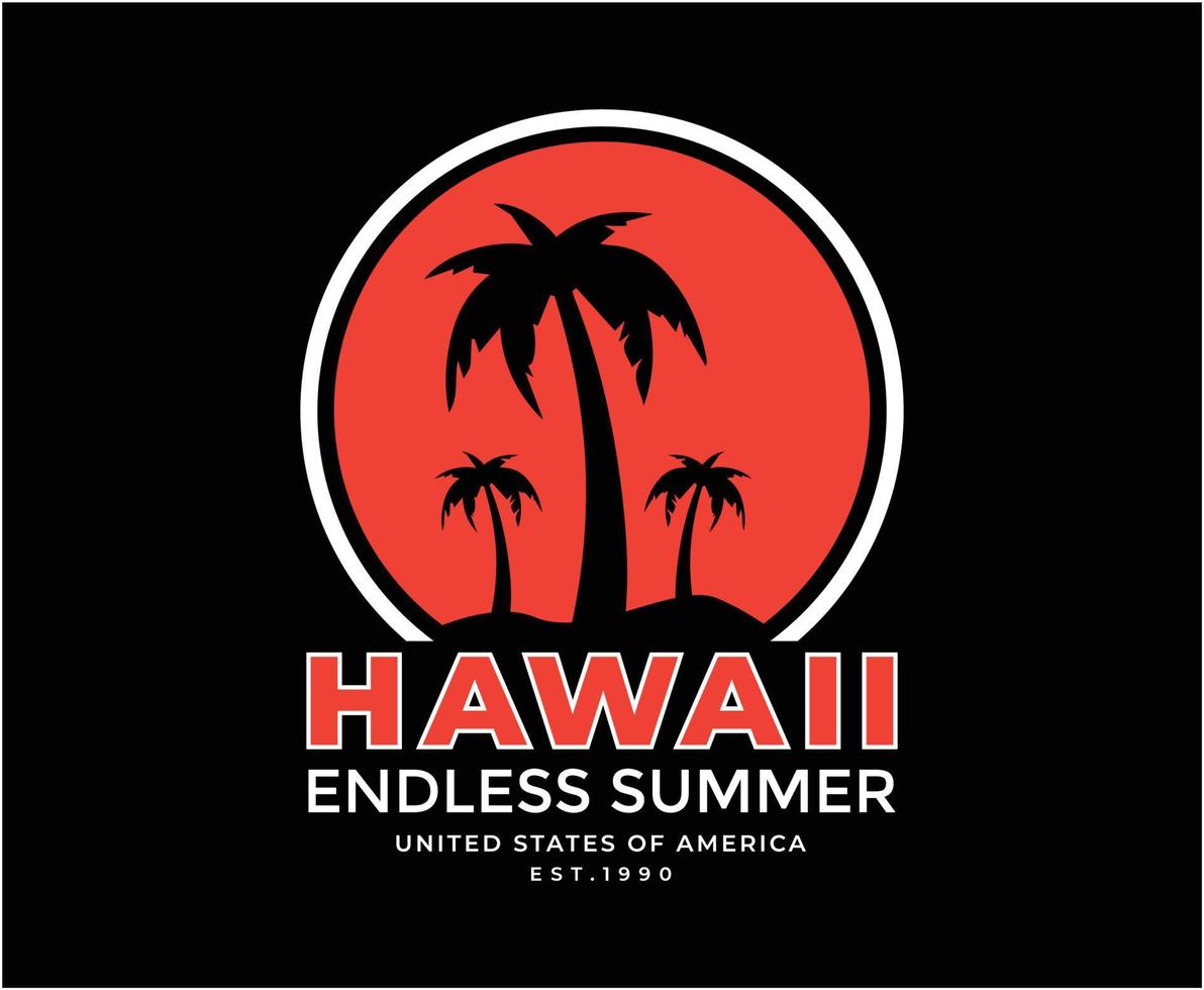 design t-shirt vettoriale estate infinita hawaii